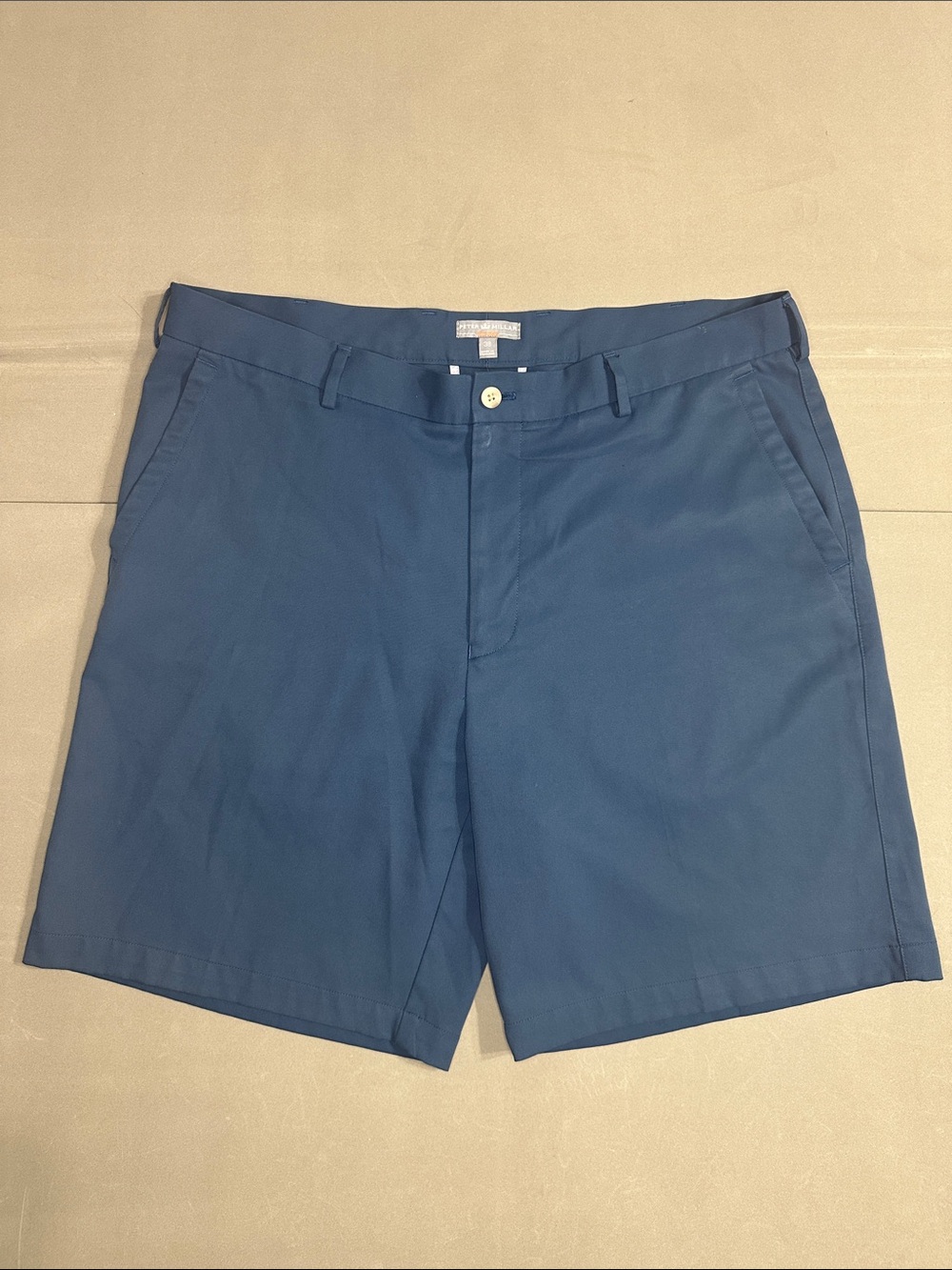 Peter Millar Wicking Men's Blue Classic Chino Shorts 38 x 9”